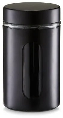 Recipient pentru depozitare Visual II, metal si sticla, Black 900 ml, Ø 10,2xH18 cm