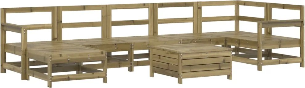 vidaXL Set canapea de grădină, 8 piese, lemn de pin tratat