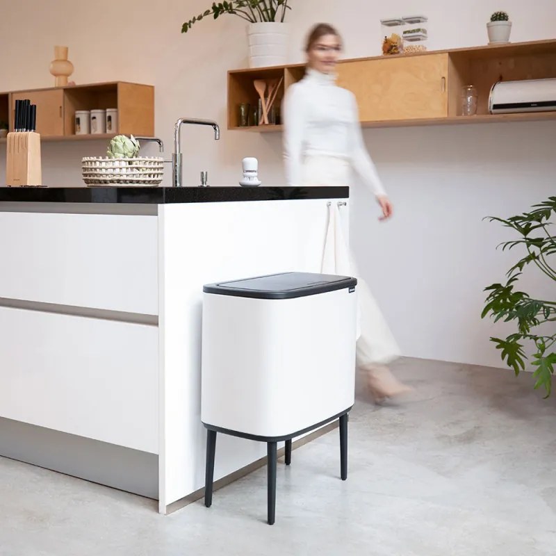 Coș Brabantia Bo Touch 1005546, 36 l, Deschidere lină și silențioasă, Deschidere mare, Bej
