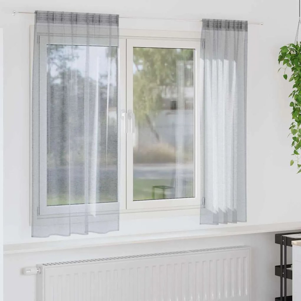 vidaXL Perdele cu perdele 2 pcs Gri închis 140 x 175 cm Poliester