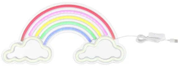 Decorațiune LED neon murală Globo 28056 RAINY LED/3W/USB curcubeu