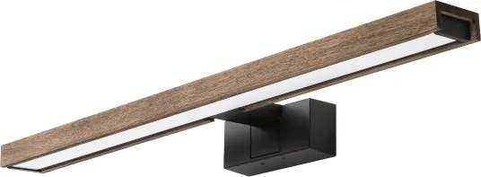 Brilagi -LED Iluminare pentru oglindă de baie 3 în 1 WOODY MIRROR LED/12W/230V IP44 negru/stejar nuc