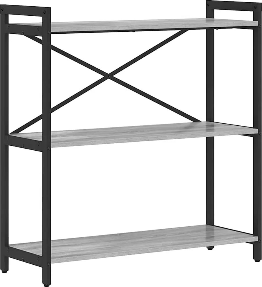 vidaXL Raft pentru cărți sonoma gri 80 x 30 x 85 cm Lemn compozit
