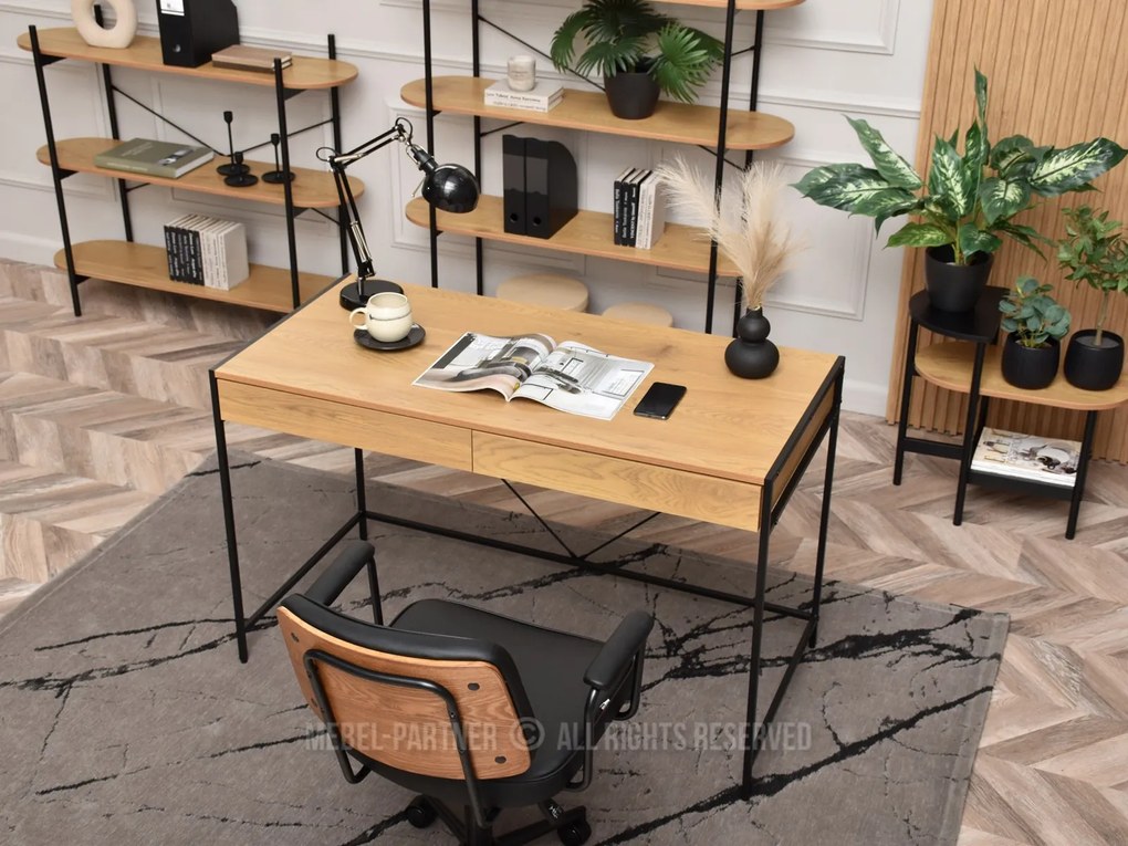 Masă PC Unica (stejar + negru). 1109856