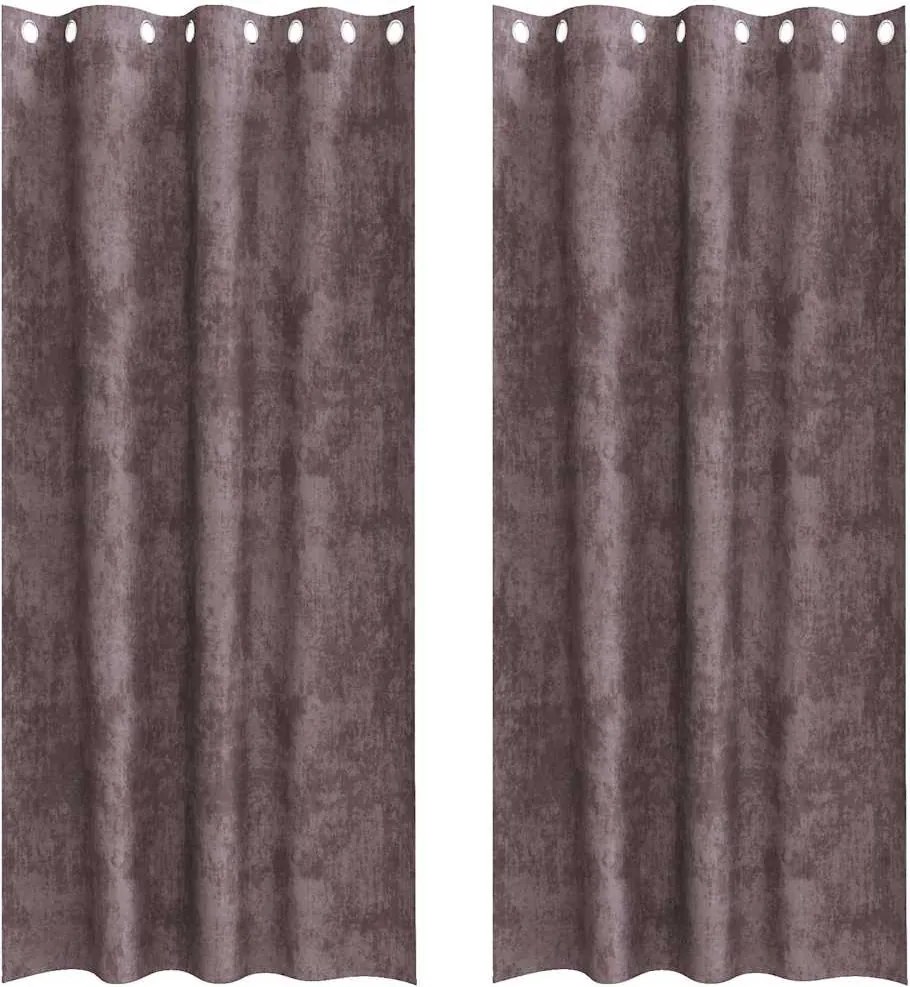 vidaXL Cortine din catifea cu perdele 2 pcs Maro 245 x 140 cm Catifea