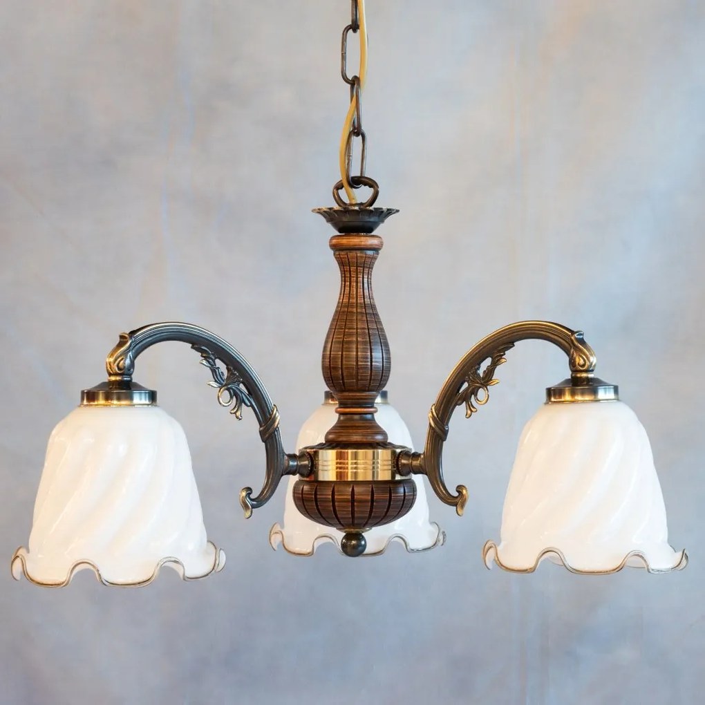 Lustra rustica suspendata cu 3 brate  design italian 5910