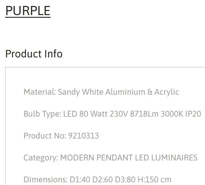 Lustra LED suspendata design circular PURPLE 3 ring alba
