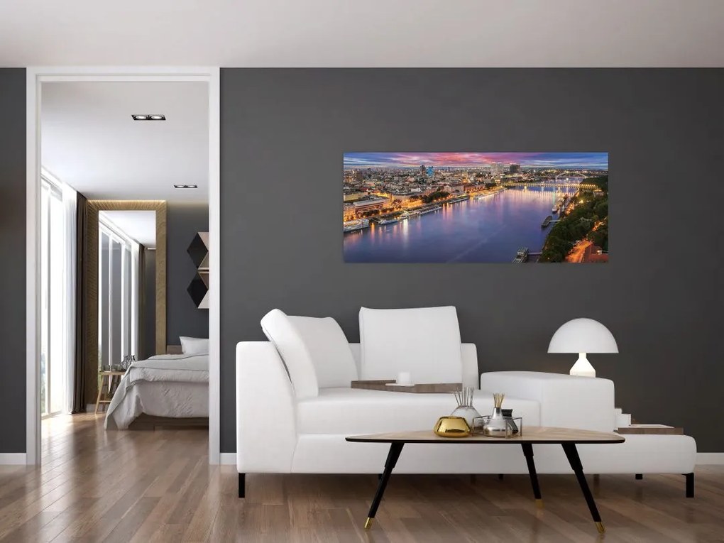 Tablou cu orașul Bratislava cu râu (120x50 cm)
