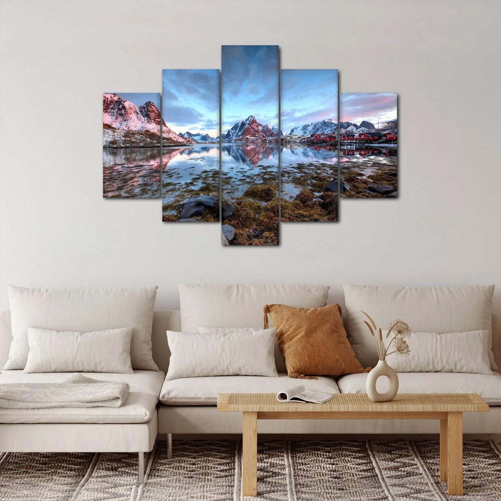 Tablou - Răsărit de soare deasupra Reine (150x105 cm)