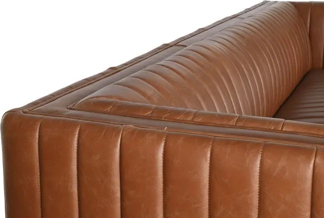 Canapea 4 locuri din piele naturala " Cognac "