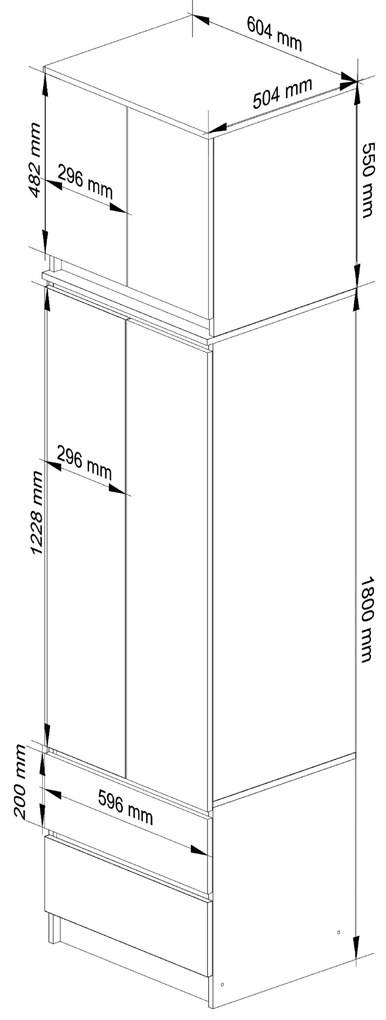 Dulap de haine Sahil (alb + gri). 1070873