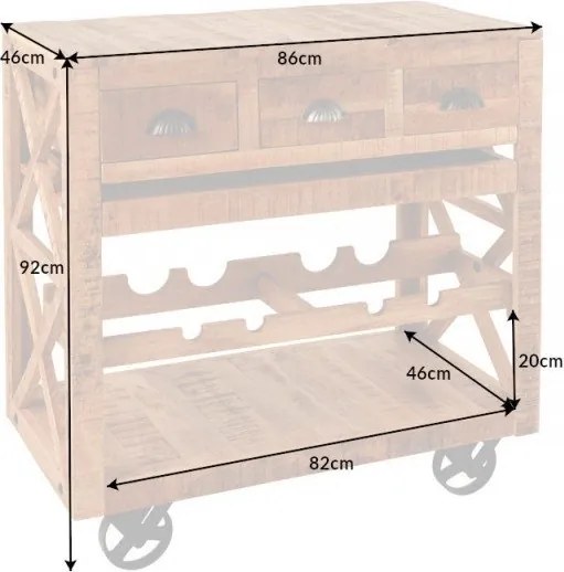 Bar design unicat Bodega 90cm