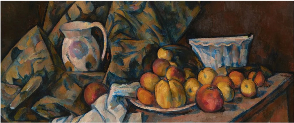 Tablou - Paul Cézanne, Still Life with Apples and Peaches, reproducere (120x50 cm)
