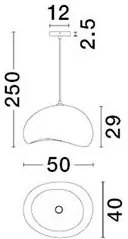Lustra suspendata design modern, Stone Brown, AERE, L 50cm