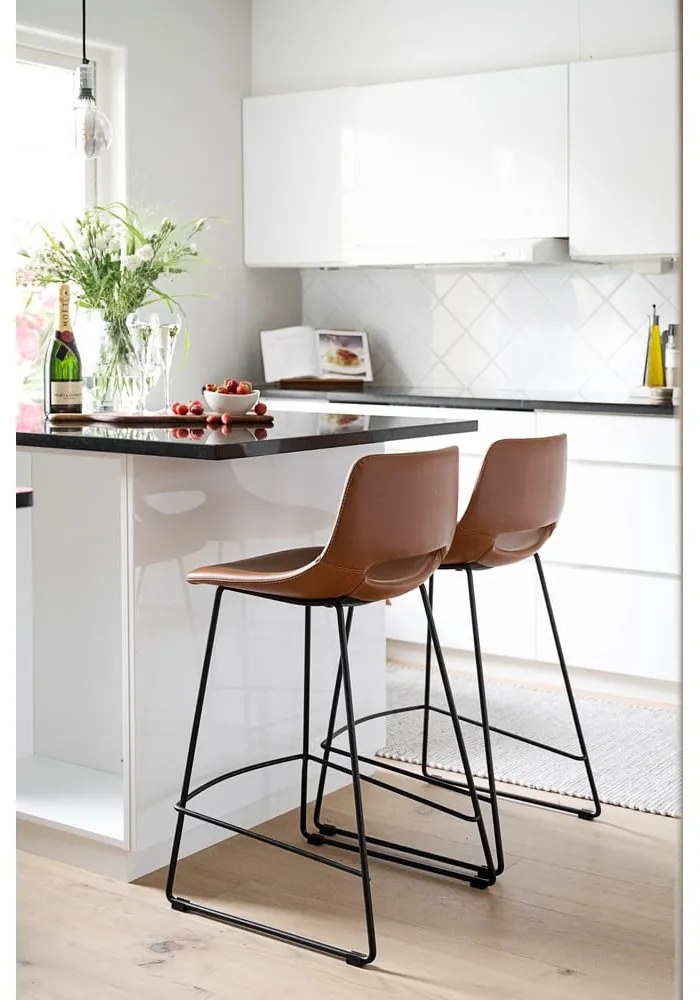 Scaune de bar maro coniac 2 buc. 89 cm Manning - Rowico