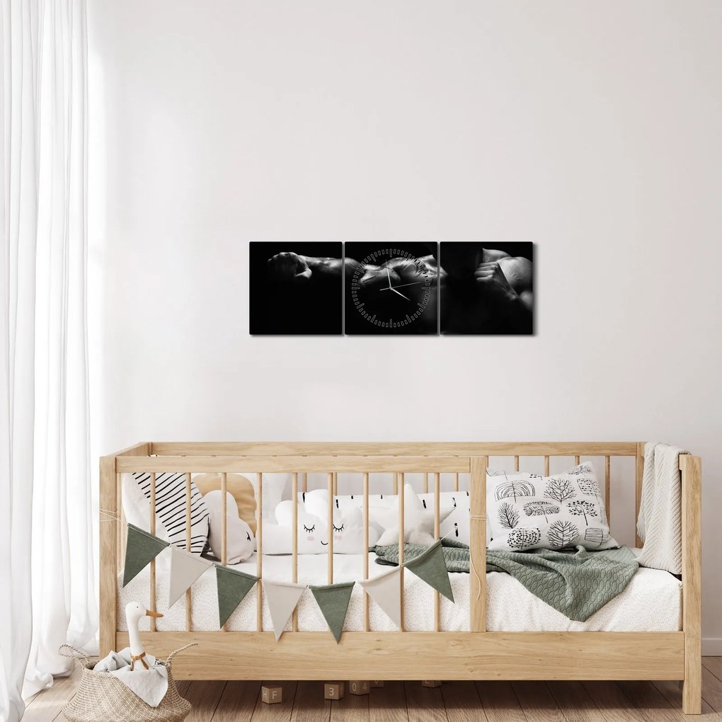 Tablou - Lovitura cu pumn (cu ceas) (90x30 cm)