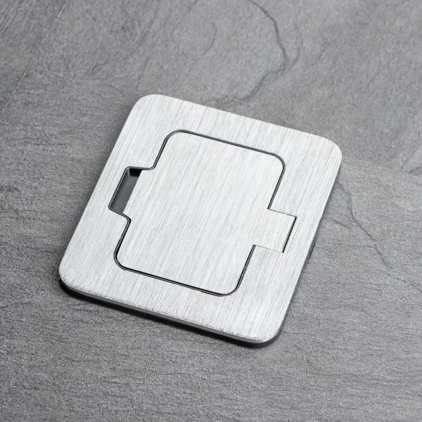 Priză încastrabilă de podea de exterior Brilagi IP55 crom mat dreptunghiular