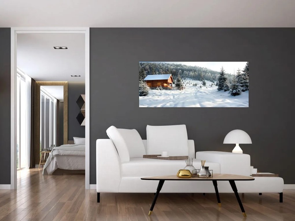 Tablou - Cabană de munte (120x50 cm)