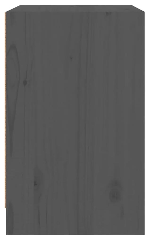 Noptiere, 2 buc., gri, 40x31x50 cm, lemn masiv de pin 2, Gri
