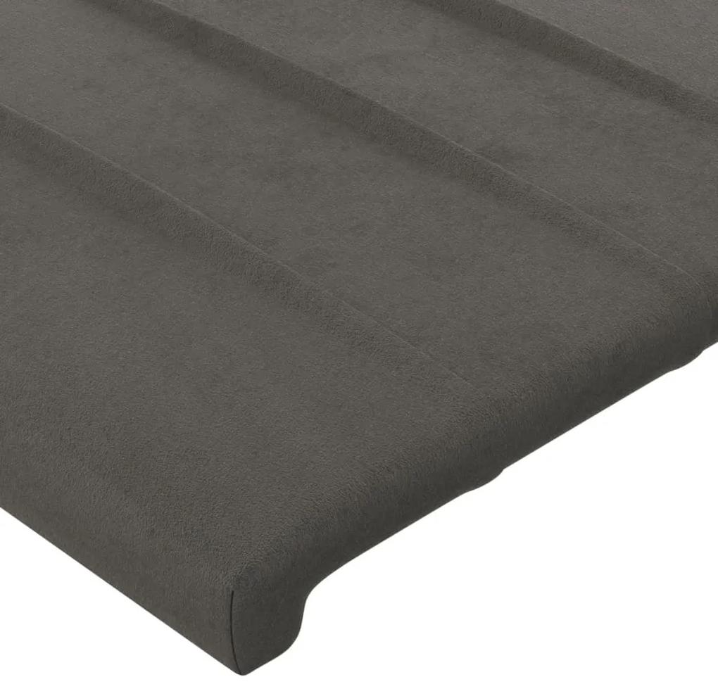Cadru de pat cu tablie, gri inchis, 80x200 cm, catifea Morke gra, 80 x 200 cm, Benzi verticale