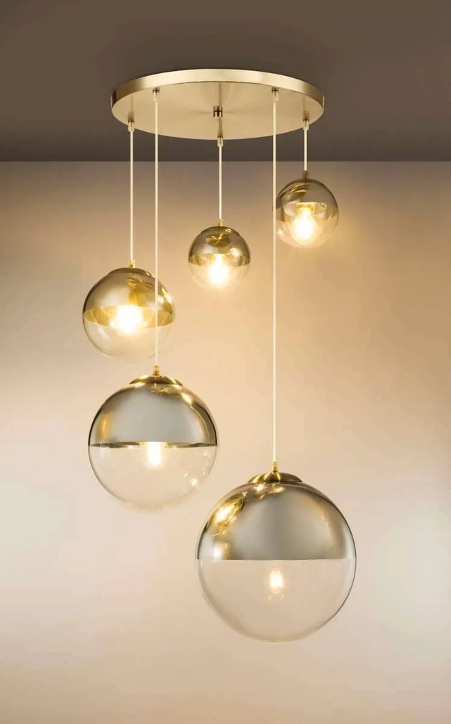 Lustra moderna cu 5 pendule VARUS nickel/crom 15851-5 GL
