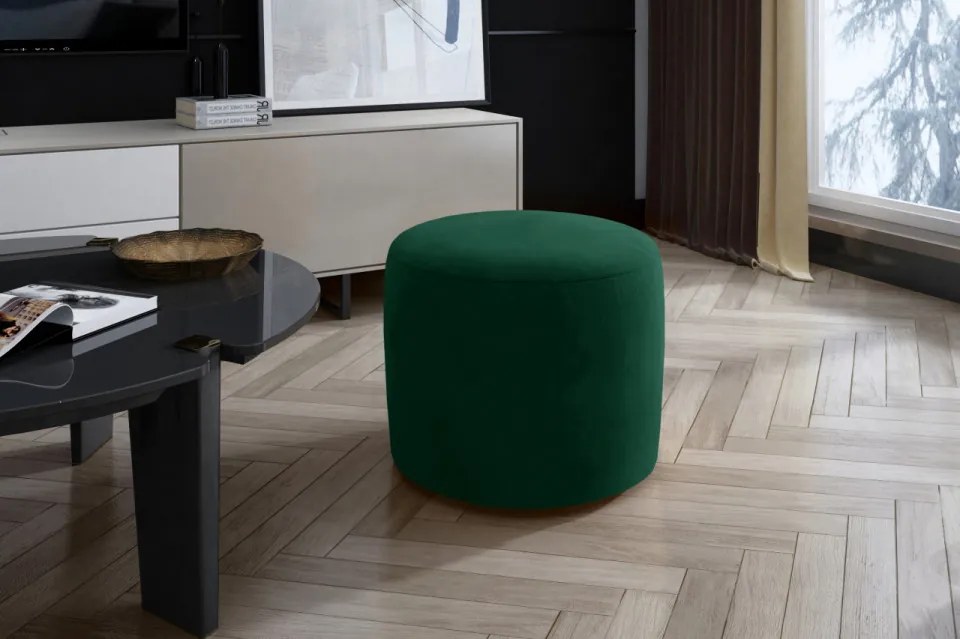 Taburet rotund, tapitat, 40x43 cm, Linsy 01, Eltap (Culoare: Visiniu inchis / Matt Velvet 68)