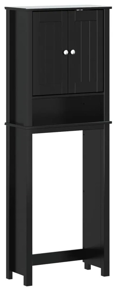 vidaXL Depozitare deasupra toaletei „BERG” negru 60x27x164,5 cm lemn