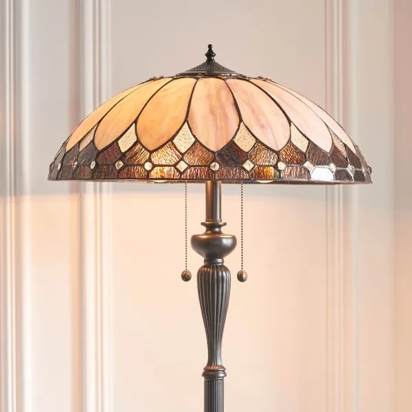 Endon 63972 - Lampă de podea Tiffany BROOKLYN, 2xE27/60W/230V, Ø 50 cm