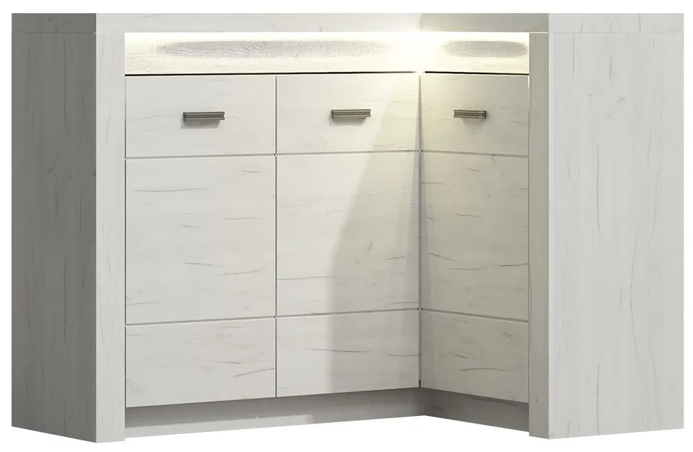 Comodă de colț Nadenas N15 K (Alb craft) (fără iluminat). 1058235