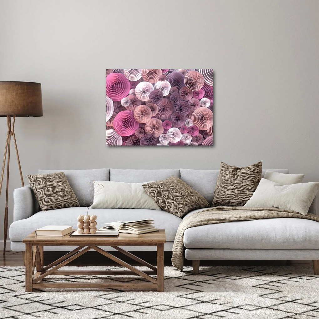 Tablou abstract a florii de trandafir (70x50 cm)