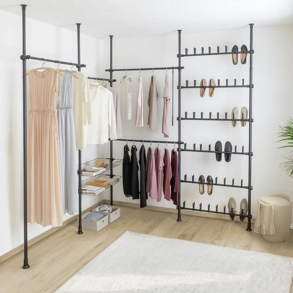 Wenko Set de 2 bare telescopice orizontaleHerkules, negru