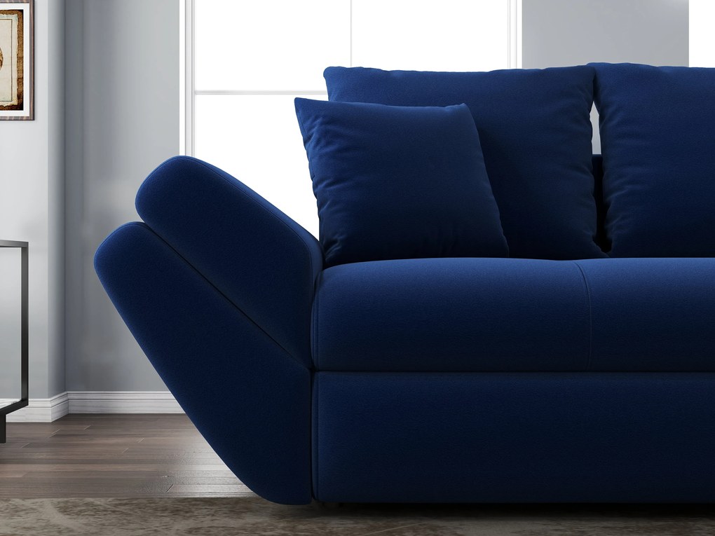 Canapea extensibilă dumonde cu ladă de depozitare si sezut confortabil din spuma high-density, Loana Royal Blue 250x100 cm