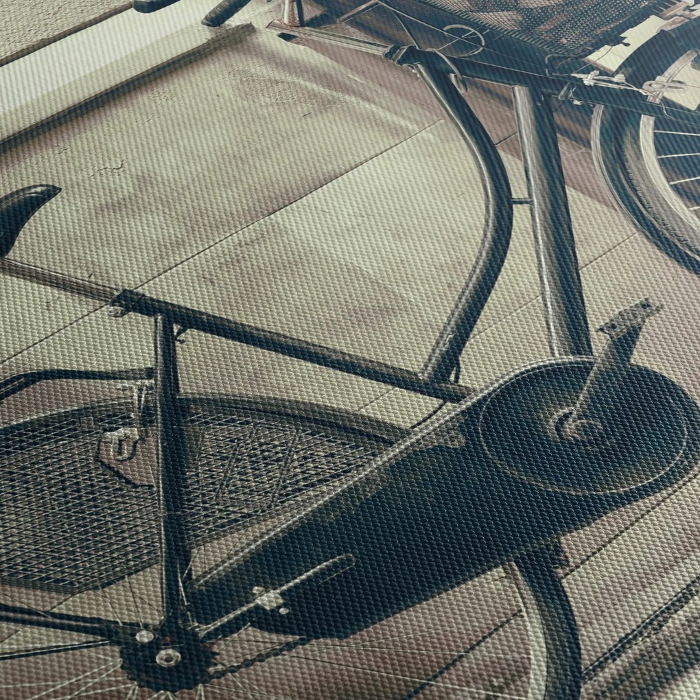 Tablou - Bicicleta de epocă cu flori (90x60 cm)