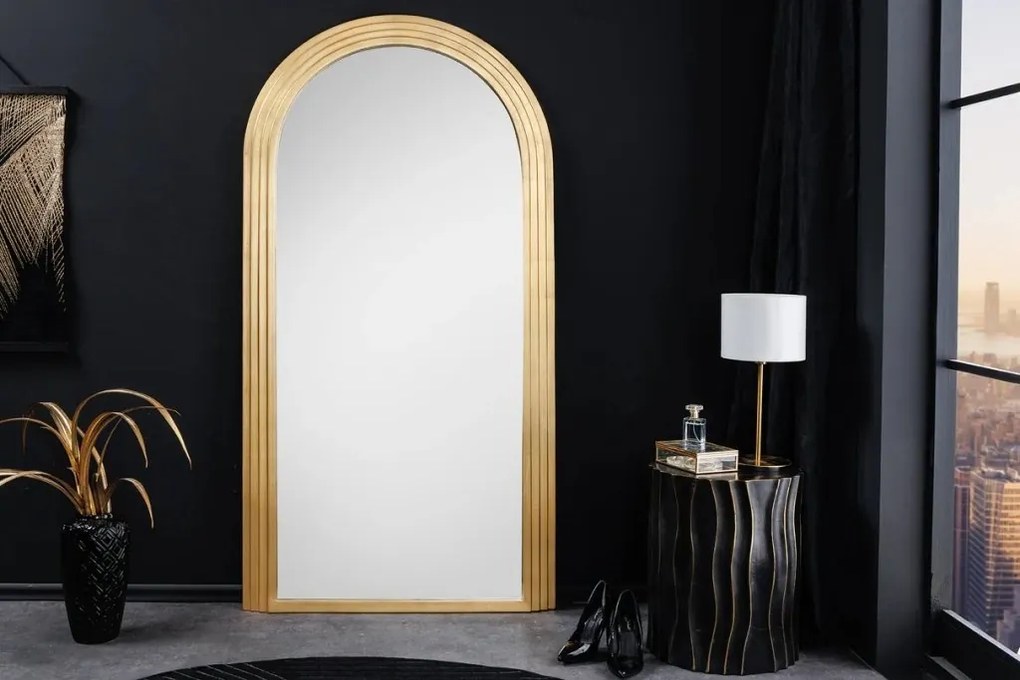 Oglinda de perete decorativa Art Deco 160cm, auriu