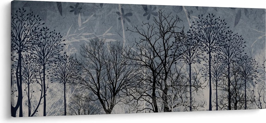 Tablou - Siluetă copac și frunze (120x50 cm)
