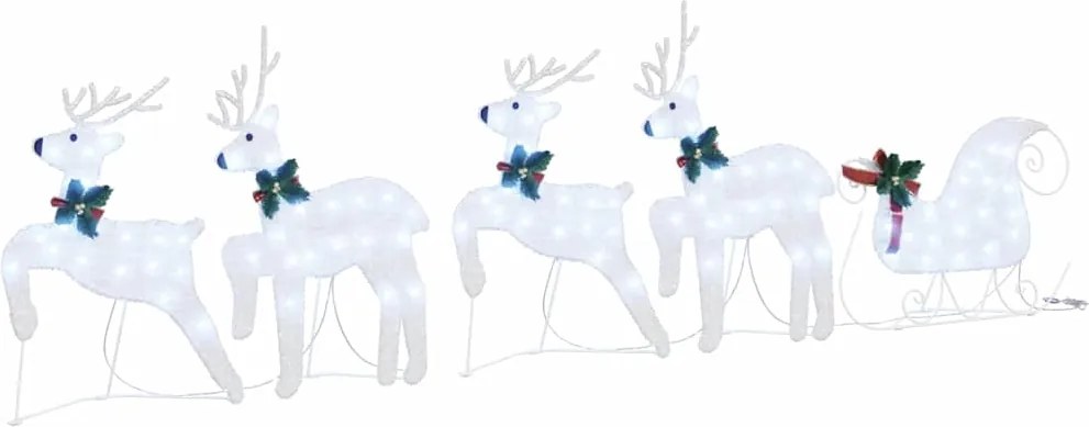 vidaXL Reni LED 5 pcs Argintiu țesătură