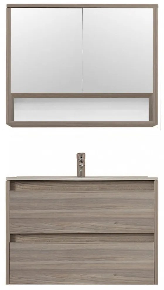 Mobilier complet de baie Porto 80 în culoarea ulmului Rauna