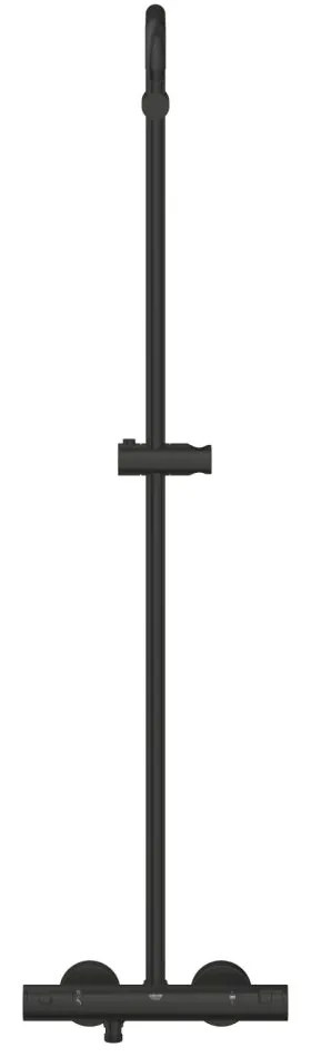 Set de dus 250 cu termostat, 1 jet, negru mat