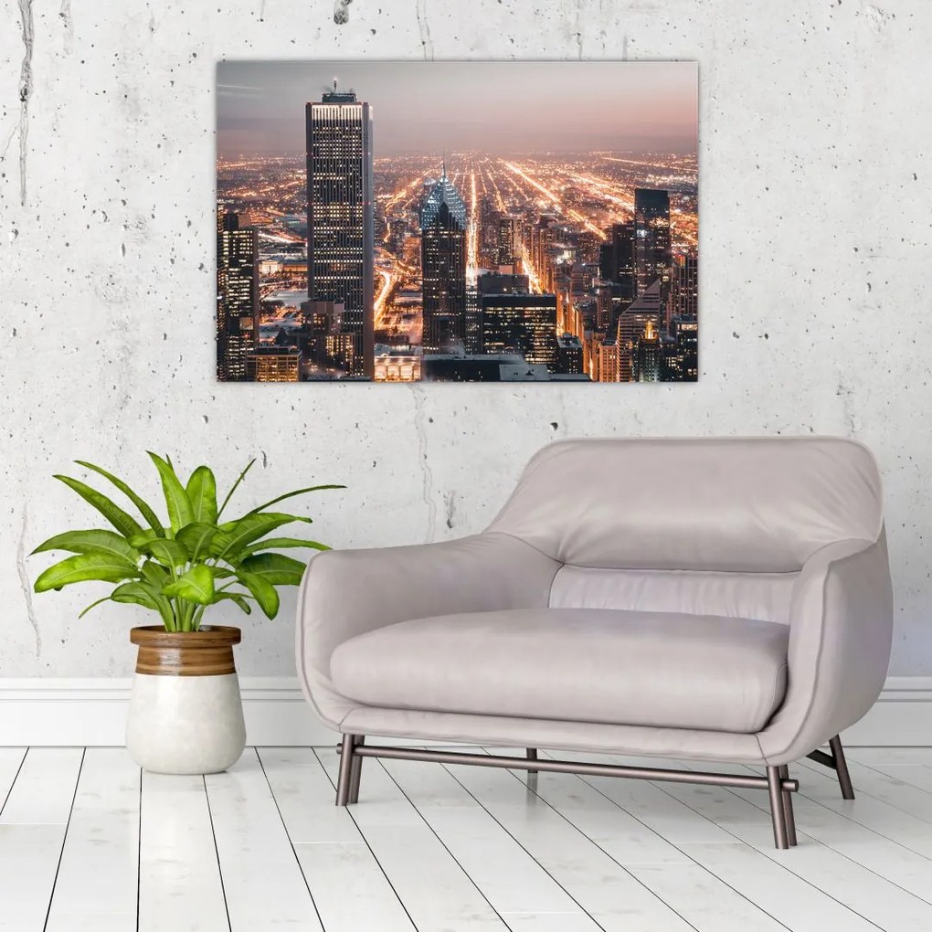 Tabloul cu metropolă luminată (90x60 cm)