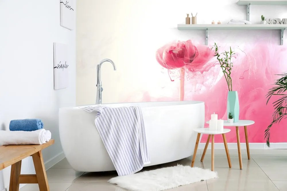 Tapet floare roz în design interesant