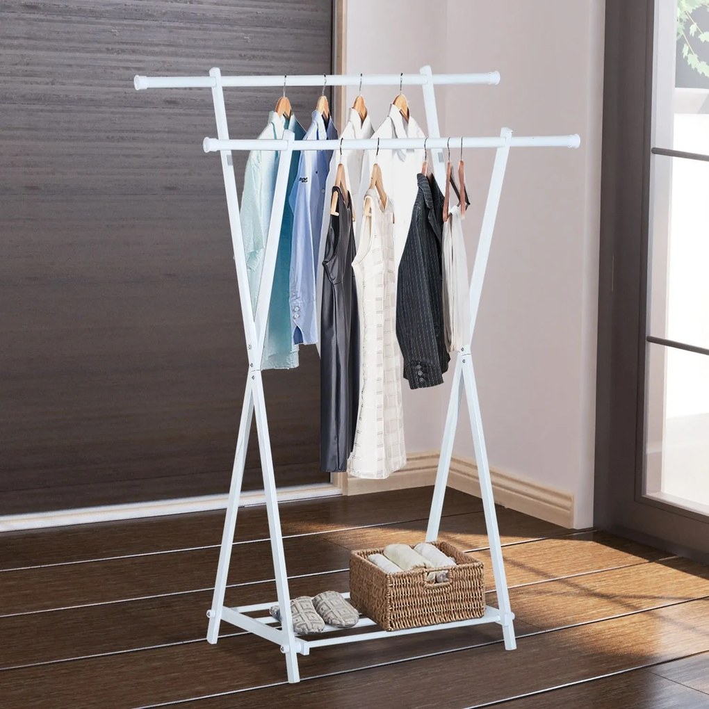 Stender pentru haine dublu Alb 1045 x 485 x 145 cm