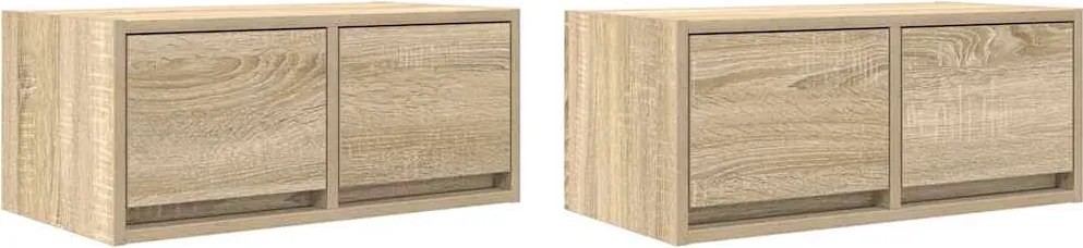 vidaXL Dulapuri TV 2 buc Stejar Sonoma 60x31x25,5 cm Lemn prelucrat