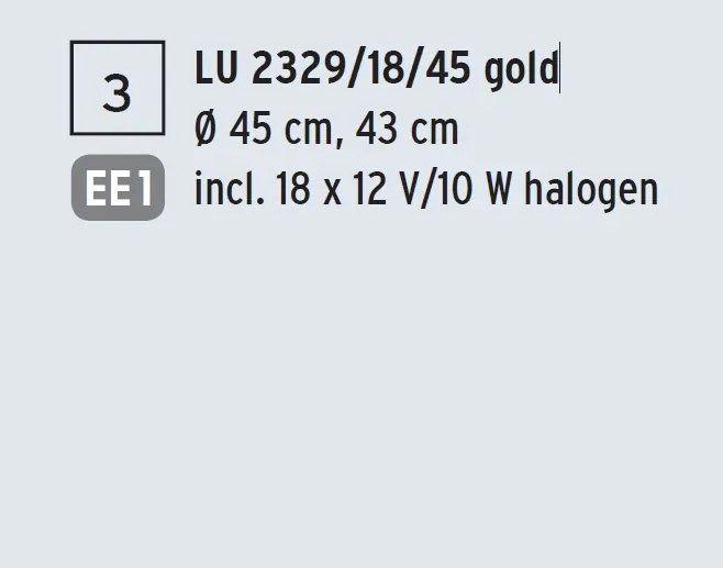 Lustra cristal Swarovski Spectra design modern de lux GALAXY 24K 18L auriu