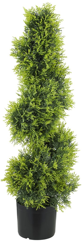 HOMCOM Zypresse Artificială 90 cm, Plantă Artificială în formă de Spirală în Ghiveci, Decorare Modernă | Aosom Romania