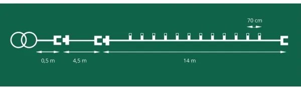Ghirlandă LED de exterior FELICIA FILAMENT 20 x E10 19 m alb / alb cald IP44