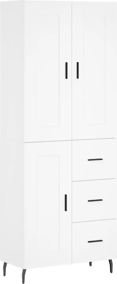 vidaXL Dulap înalt, alb, 69,5x34x180 cm, lemn compozit