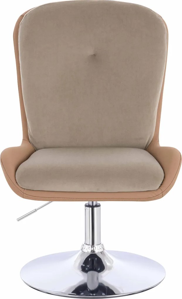 HR690N Scaun Velvet&amp;soft Piele Pu Latte/Carmel Bază Cromata