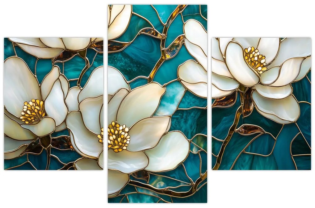 Tablou - Vitraliu cu magnolie (90x60 cm)