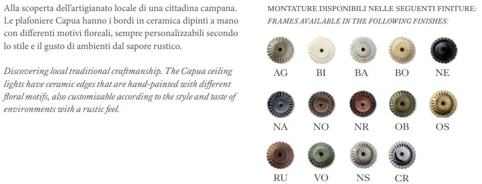 Plafoniera design clasic realizata manual CAPUA 44cm