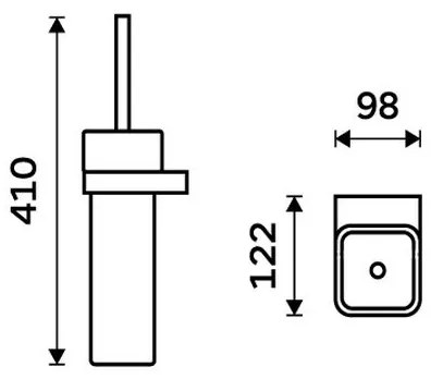 Perie de toaletă de perete NIMCO NK 30094K-26 NIKAU alb/crom lucios